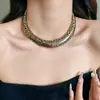 Outono e Inverno Tecido Retrô Estampa de Leopardo Colar de Flores Luxo Leve High-End Corrente Simples para Suéter Moda Temperamento Colar Versátil