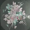 Parche de Tela de Flores Estéreo de Malla Caliente con Diamantes Calientes Azul Étnico Parche de Tela para Ropa Estilo Dinastía Han Accesorios Decorativos
