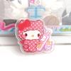 Clip de acrílico para cuaderno con forma de gato de Sanrio para niñas y niños, bonito soporte para notas para estudiantes, clip de PP para libro de contabilidad manual.