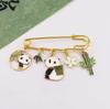 Broche de Metal Estilo Chino Panda con Goteo de Aceite Broche Tendencia Nacional Lindo Bambú Elegante Nicho Accesorios para Sudaderas Productos de Moda