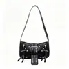 Otoño Invierno Retro Punk Remache Y2K Milenio Motocicleta Bolso Debajo del Brazo Personalidad Hombro Único Cruzado Gran Capacidad Chica Picante Bolso de Mujer