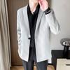 Traje Pequeño Guapo para Hombre de Negocios Estilo Coreano Moderno de Manga Larga Formal Top Guapo Casual Ajustado Chaqueta de Traje para Hombre