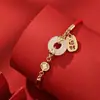 Nuevo Nudo Ping'an Chino Pulsera de Hilo Rojo con Jade Hetian para Niñas Mejor Amiga Regalo de Cumpleaños Cuerda de Mano Tejida que Atrae la Fortuna