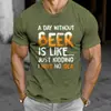 Camiseta Masculina de Verão para Comércio Exterior Transfronteiriço, Tema Oktoberfest, Impressão Digital 3D, Tendência, Manga Curta Casual