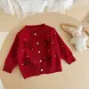 Otoño e Invierno Colocación Navideña Niñas Suéter Cuello Alto de Bola Coreano Hecho a Mano Lindo Conjunto de Vestido Tutú para Niñita
