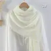 Bufanda de Algodón y Lino Plisada de Color Sólido de Venta Caliente Transfronteriza, Pañuelo de Cabeza Malayo Multicolor Arrugado de Moda con Flecos para Mujer