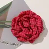 Moda Coreana Versátil Elegante Cuadros Rosa DIY Pasador Cuerda para el Cabello Tocado Broche Ropa Flor Accesorios