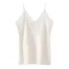 Camisola de tricô rendada com decote em V estilo francês, 35% caxemira, 65% lã, cor sólida, elegante e versátil para mulheres, perfeita como peça básica
