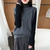26 Nuevo Chaleco Suéter de Otoño/Invierno para Mujer, Color Sólido, Cuello Semi Alto, Chaleco Cardigan de Punto Trenzado, Top Holgado Estilo Francés