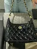 2026 Novo Estilo Pequena Bolsa de Ombro Estilo Chanel para Mulheres, Bolsa de Ombro com Corrente Francesa, Bolsa de Mão de Luxo, Bolsa Feminina de Grande Capacidade