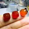 Ágata Naranja-Rojo Natural Forma de Torre de Azúcar Piedra Preciosa Cuadrada Gruesa de 10*10 mm para Joyería