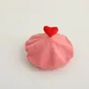 Boina de Punto de Color Puro para Bebé Ins Coreana Primavera y Otoño Sombrero de Pintor con Corazón Moda Sombrero de Lana para Niña Bebé Invierno