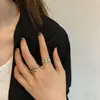 Anel Cruzado Vazado Retro Simples Estilo Coreano para Mulheres, Novo Design de Nicho, Anel Aberto Ajustável Versátil