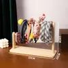 Prateleira de Armazenamento de Madeira Maciça de Camada Dupla para Tiaras, Presilhas, Laços de Cabelo, Flores de Cabelo, Pulseiras para Crianças e Meninas Pequenas - Dropshipping Transfronteiriço