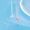 Colar Nalan em prata s925 feminino estilo coreano doce diamante único polígono oco corrente de clavícula geométrica D3862