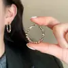 Colección de Pendientes Dorados para Café de Estilo Retro de Lujo Ligero de Gama Alta, Simples y Versátiles, Pendientes de Diseño Nicho para Mujer