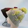 Nuevo y Lindo Gorro Tejido Jacquard de Gato Estilo Coreano para Mujer en Otoño e Invierno, Cálido y Versátil para Exteriores, Resistente al Frío, Dulce Gorro de Lana