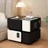 Mesita de noche inteligente de madera maciza suspendida, dormitorio simple y moderno con cerradura, sin necesidad de instalación, almacenamiento, mueble de noche de pie para el hogar