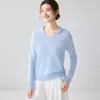 Suéter de Cachemira 100% Puro para Mujer Moda Otoño Invierno Pulóver con Capucha Sin Costuras Color Sólido Tejido Cálido Versátil