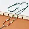 Cadena para Clavícula de Perlas Ajustable Fina Hecha a Mano de Cristal de Jade y Jade Hetian Cordón de Ágata Disponible para Mayorista