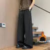 Pantalones Casuales de Caída Pesada Estilo Retro Americano para Hombre Temporada Otoño/Invierno Engrosados con Felpa Pantalones Versátiles Casuales Rectos Holgados