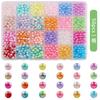 Juego de Perlas de Imitación Perforadas de Color Gradiente de 24/32 Compartimentos para Pulsera, Collar, Joyería, Accesorios, Cuentas Decorativas para Ropa