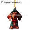 Colgante de Árbol de Navidad de Producto Nuevo Transfronterizo Colgante de Dachshund Navideño Decoración Acrílico Perro Interesante Arte Navideño para Perros
