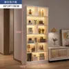 Estante de Livros para Sala de Estar de Chão Prateleira de Armazenamento de Parede Estante de Armazenamento em Camadas Armário de Armazenamento Estante de Livros Simples Moderna para Casa com Porta