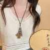 Cadena de Suéter Redonda Hueca de Mariposa Estilo Bohemio para Mujer Collar Étnico Exótico Accesorios de Borla de Nicho