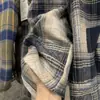 Camisa jacket a cuadros con cuello de solapa, manga larga, engrosada, suave, transpirable y a la moda para hombre, camisa casual 13336