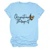 Terapeuta ocupacional Amazon Wish sitio independiente de moda versátil camiseta de mujer de cuello redondo y manga corta