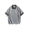 Roupas Masculinas Beijie 2026 Verão Novo Estilo Camisa Polo Falsa de Duas Peças Masculina Patchwork Xadrez Manga Raglan Manga Curta Camiseta Top