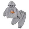 Conjunto Outono e Inverno Infantil, Meninos e Meninas Esportivo Casual Forrado com Fleece 2026 Novo Estilo Moletom e Calça Quentes Espessados para Bebês