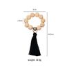 Amazon Contas de madeira Tassel Guardanapo Anel Estilo Pastoral Log Guardanapo Fivela Tecido à mão Corda de cânhamo Guardanapo Anel Boca Anel de pano