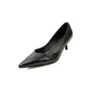Zapatos de Tacón Alto de Piel de Vaca de Primera Capa para Mujer, Zapatos de Vestir Profesionales, Estilo Nuevo Otoño Invierno, Piel Genuina por Dentro y por Fuera, Punta Fina, Tacón de Aguja, Zapatos de Vestir para Mujer