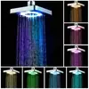 Cabezal de Ducha LED de 6 Pulgadas Auto-Generador de Colores Cambiantes Cabezal de Ducha Cabezal de Ducha Cuadrado