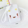 Portatarjetas de empujar y tirar con expresión de dibujos animados lindos, tarjeta de estudiante para el campus estilo crema, tarjeta de acceso, cubierta protectora para cordón de foto de ídolo