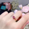 Anillo de Amatista Pura Natural de Venta Caliente Transfronteriza para Mujer Color Súper Fresco Misterioso Morado Soñador 6*6mm Directo de Fábrica