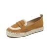 Zapatos de Pescador Casuales Estilo Coreano para Otoño e Invierno con Cuerda de Cáñamo, Suela Plana, Transpirables, Modernos, Color Sólido, Mocasines Versátiles con Suelas de Goma, Ligeros
