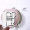 Gancho de Aço Inoxidável para Bacia de Banheiro Doméstico Gancho Criativo Sem Costura Sem Pregos para Banheiro Suporte de Bacia para Pendurar com Ventosa na Parede