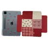 Funda Magnética Desmontable para Tableta Estilo Lazo de Cereza Japonés y Coreano para Apple iPad Pro con Ranura para Lápiz, Patrón Cuadros Air, Mini