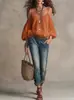 Nuevo top suelto de color liso estilo europeo y americano para mujer, casual de hombros descubiertos con tirantes y mangas abullonadas, estilo vacacional