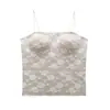 Camisola Bonita com Costas de Renda Feminina Roupa Externa com Bojo Sutiã Roupa Íntima Tudo-em-Um Sexy Francesa Base