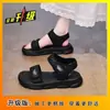 Sandálias Esportivas Femininas 2026 Nova Tendência de Verão Velcro Casual Outdoor Praia Sola Grossa Plataforma Romana