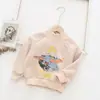 Ropa de invierno nueva para niños, sudadera de forro polar con cuello medio para niños, chaqueta para bebé estampada estilo coreano, venta al por mayor