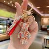 Chaveiro Urso Diamante Celebridade Criativa da Internet Feminino Fofo Criativo Requintado Urso Pingente Chave de Carro Pingente de Bolsa