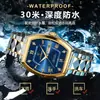 Poedagar/Baidaqia Nuevo Reloj para Hombre Impermeable Luminoso Forma de Barril Cuarzo Correa de Acero Doble Calendario Reloj de Pulsera