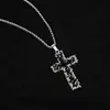 Collar con Colgante de Cruz Hip-Hop Transfronterizo Europeo y Americano para Hombre, Colgante de Aleación Retro Moderno y Único, Accesorio de Cadena para Suéter Estilo Pareja