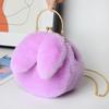 Bolso de Estilo Nuevo para Mujer Estilo Chanel Piel de Conejo Clip Binaural Bolso Portátil para Mujer Bolso Cruzado Bolso DIY Pelo de Imitación de Dibujos Animados