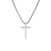 Collar Cruzado de Acero de Titanio Nuevo Transfronterizo Liso Perforado para Hombre Cadena Larga Versátil Hip-Hop Europeo y Americano Colgante